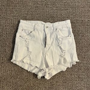 White Shein Jean Shorts